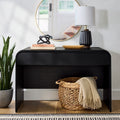 Juliet Curved Desk with Storage – Black Finish