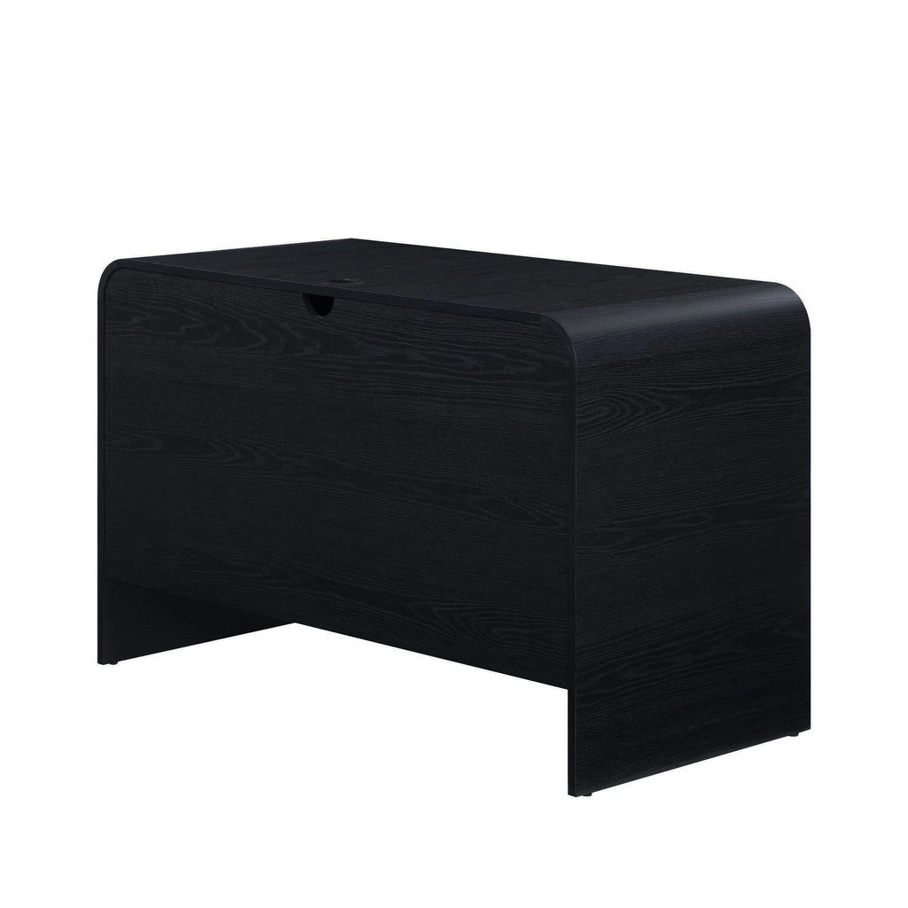 Juliet Curved Desk with Storage – Black Finish