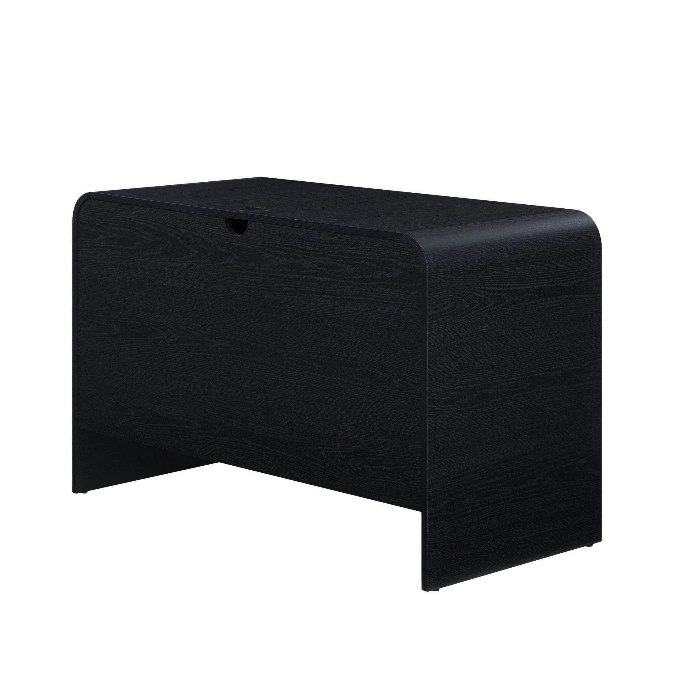 Juliet Curved Desk with Storage – Black Finish