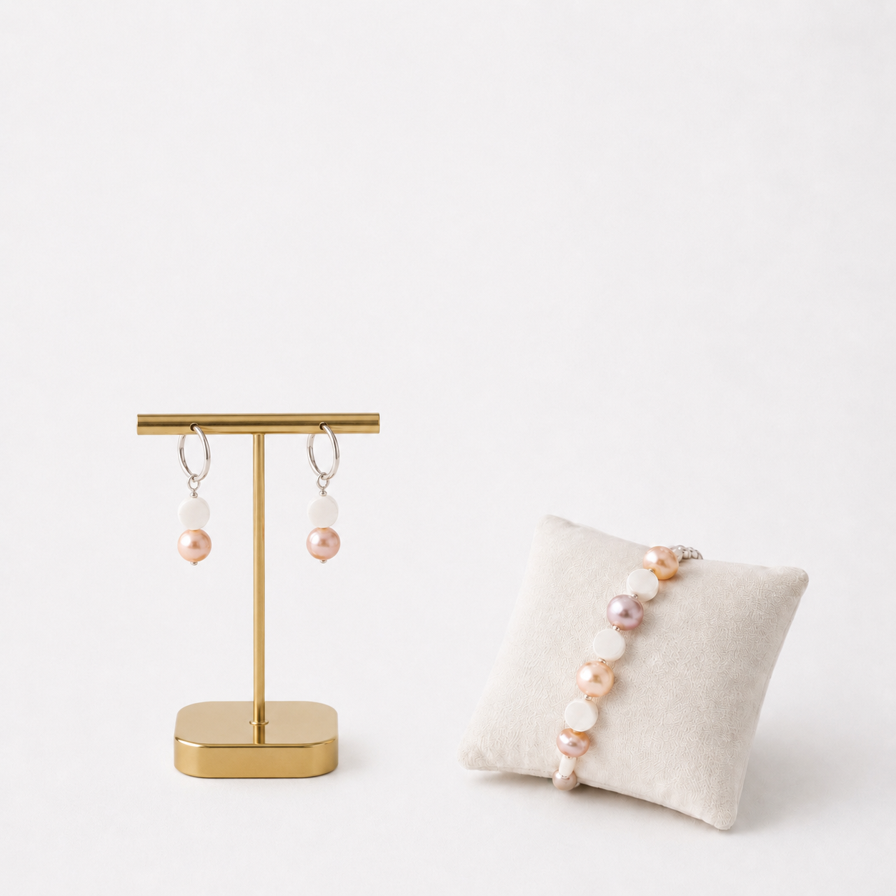 Pearl Bracelet and Earring Set
