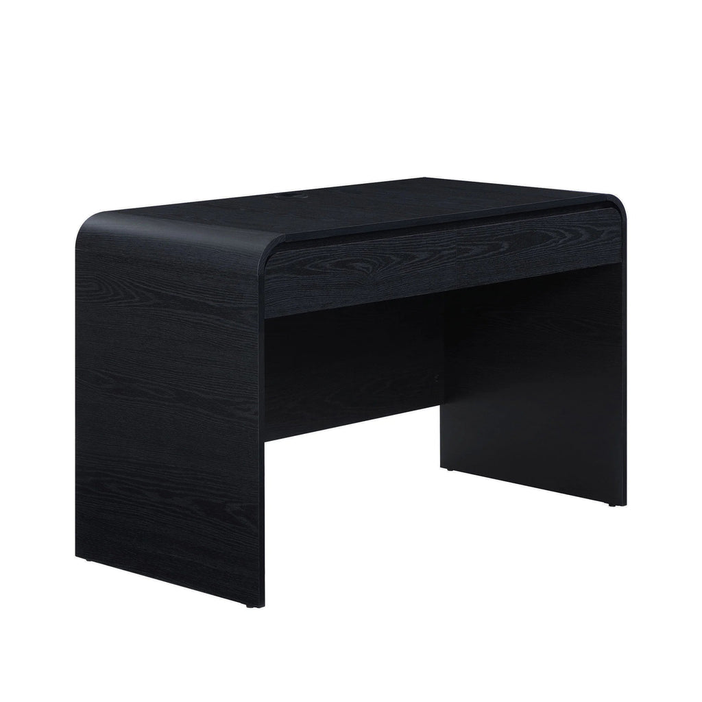 Juliet Curved Desk with Storage – Black Finish