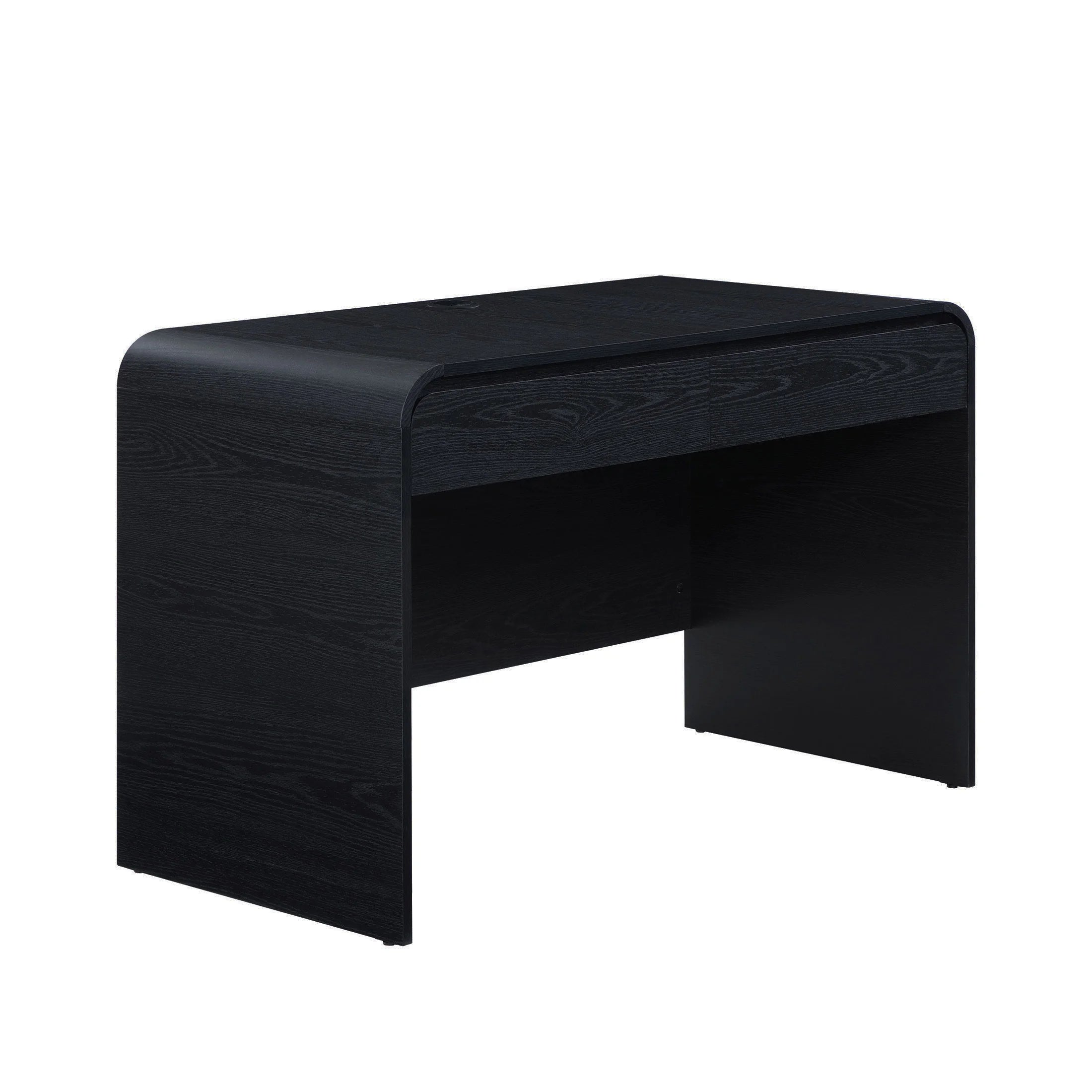 Juliet Curved Desk with Storage – Black Finish