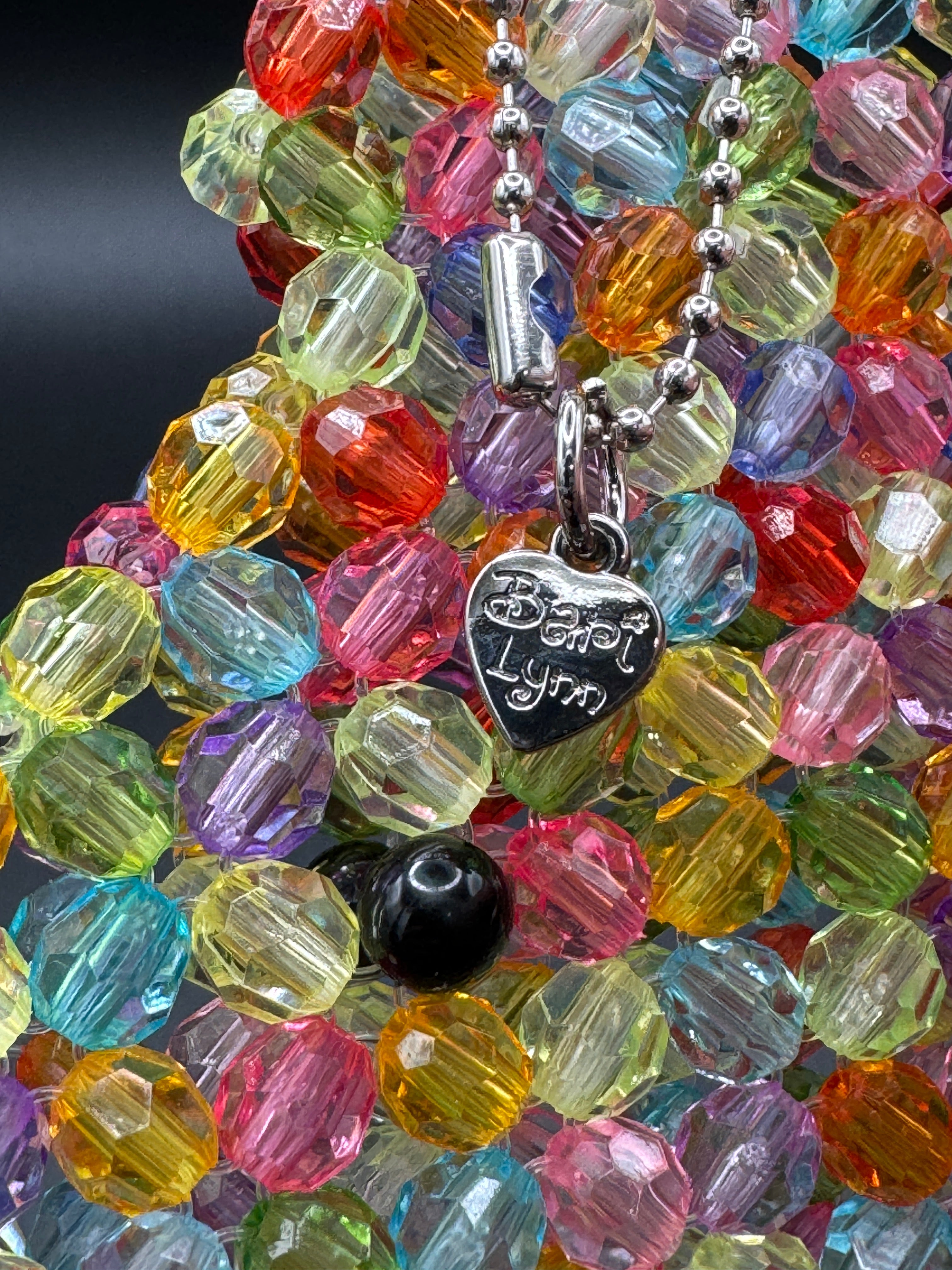 Bari Lynn Girls Rainbow Beaded Gummy Bear Bag