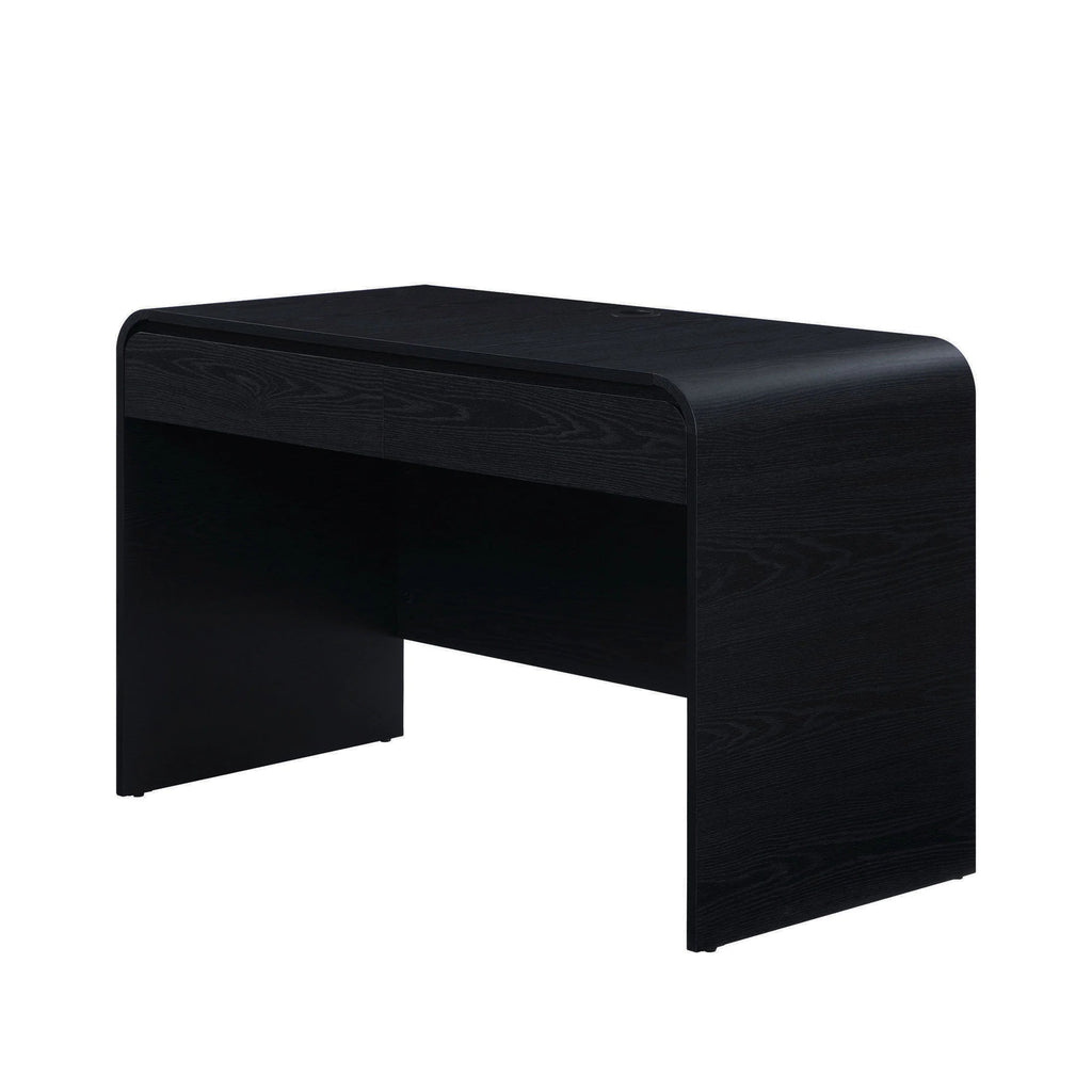 Juliet Curved Desk with Storage – Black Finish