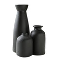 Modern Ceramic Vase Set – 3 Piece, Black