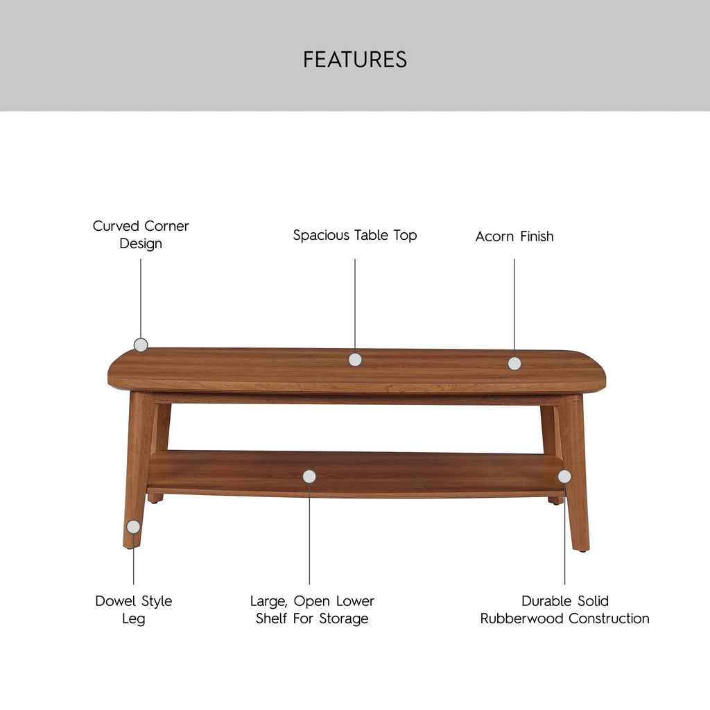 Greyson Coffee Table, Acorn Finish