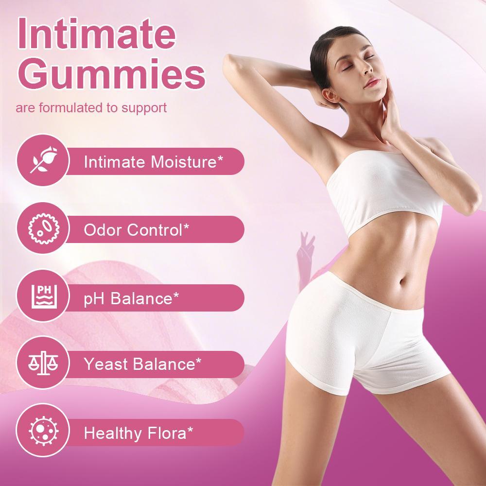Women's Probiotic Intimate Gummies 60 Count | Slippery Elm | pH Balance, Odor Control & Yeast Balance | Pineapple Flavor