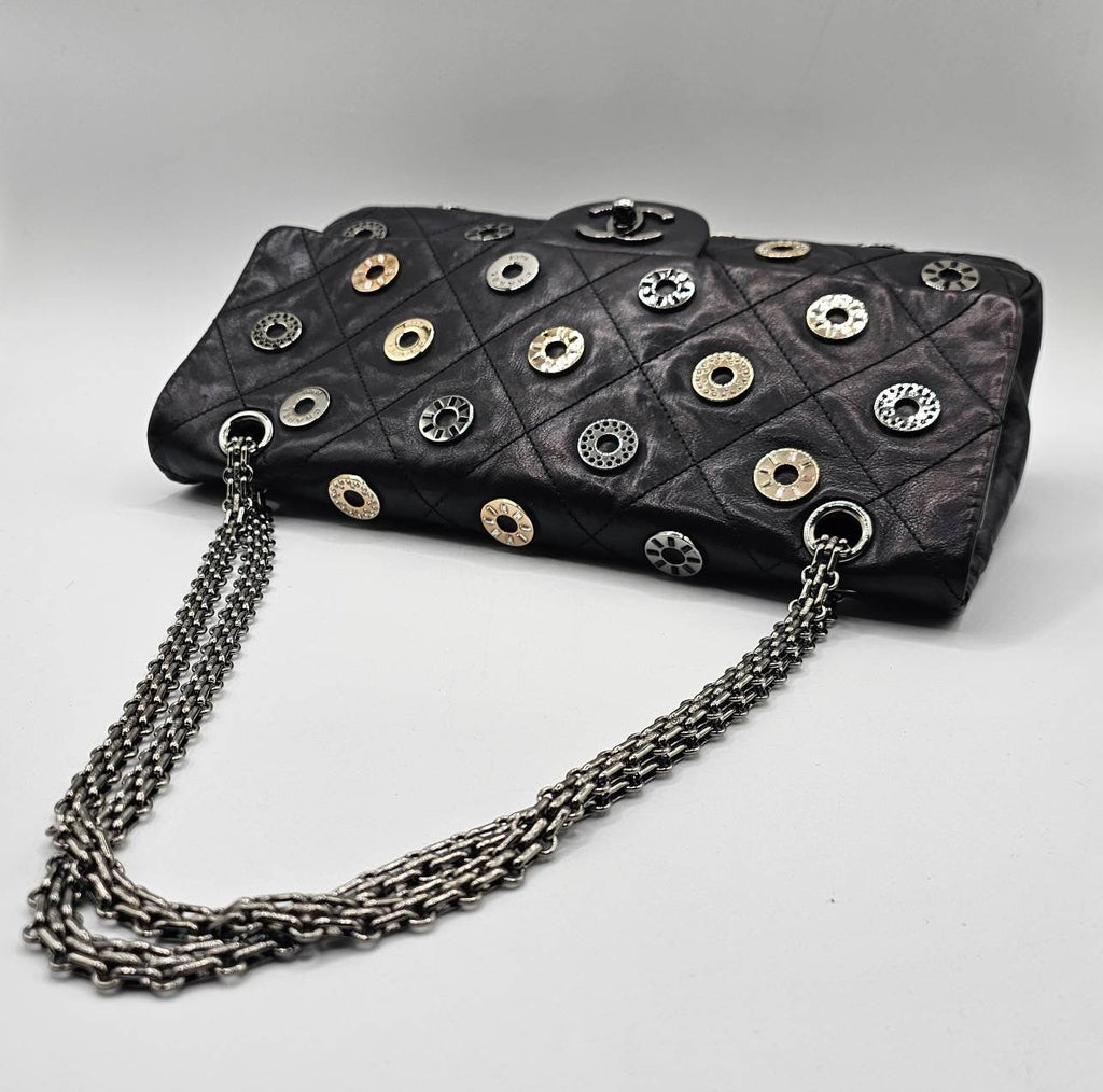 Chanel Star Attitude Flap Bag Grommet Embellished Quilted Leather Large