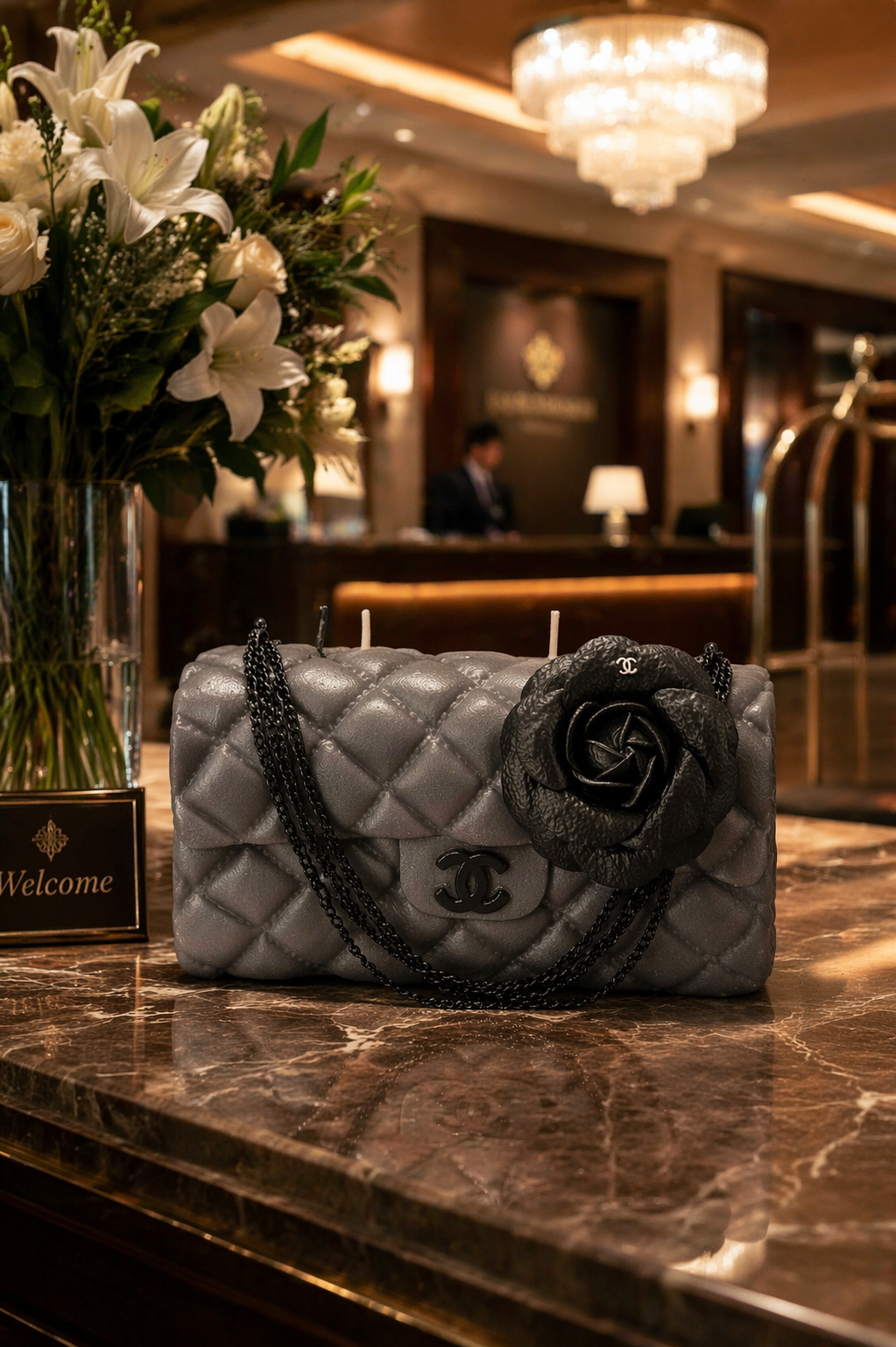 The Grey Classic & Black Flower Couture