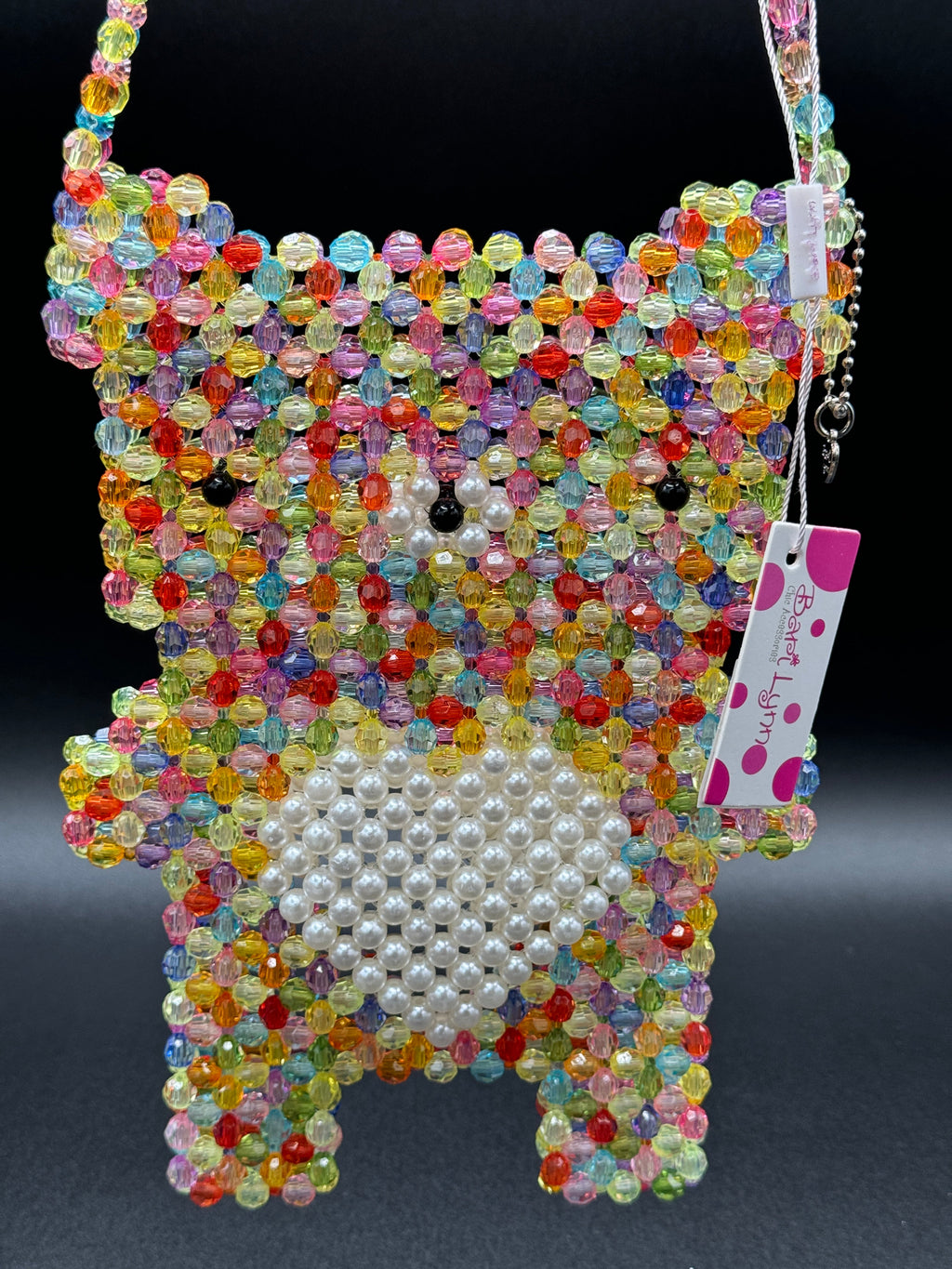 Bari Lynn Girls Rainbow Beaded Gummy Bear Bag