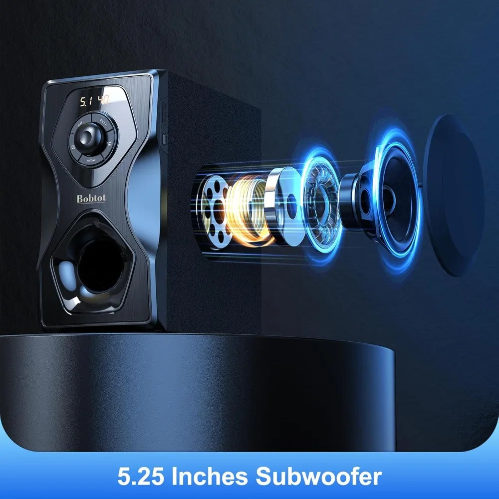 5.1/2.1 Surround Sound Home Theater System, 700W with 5.25" Subwoofer