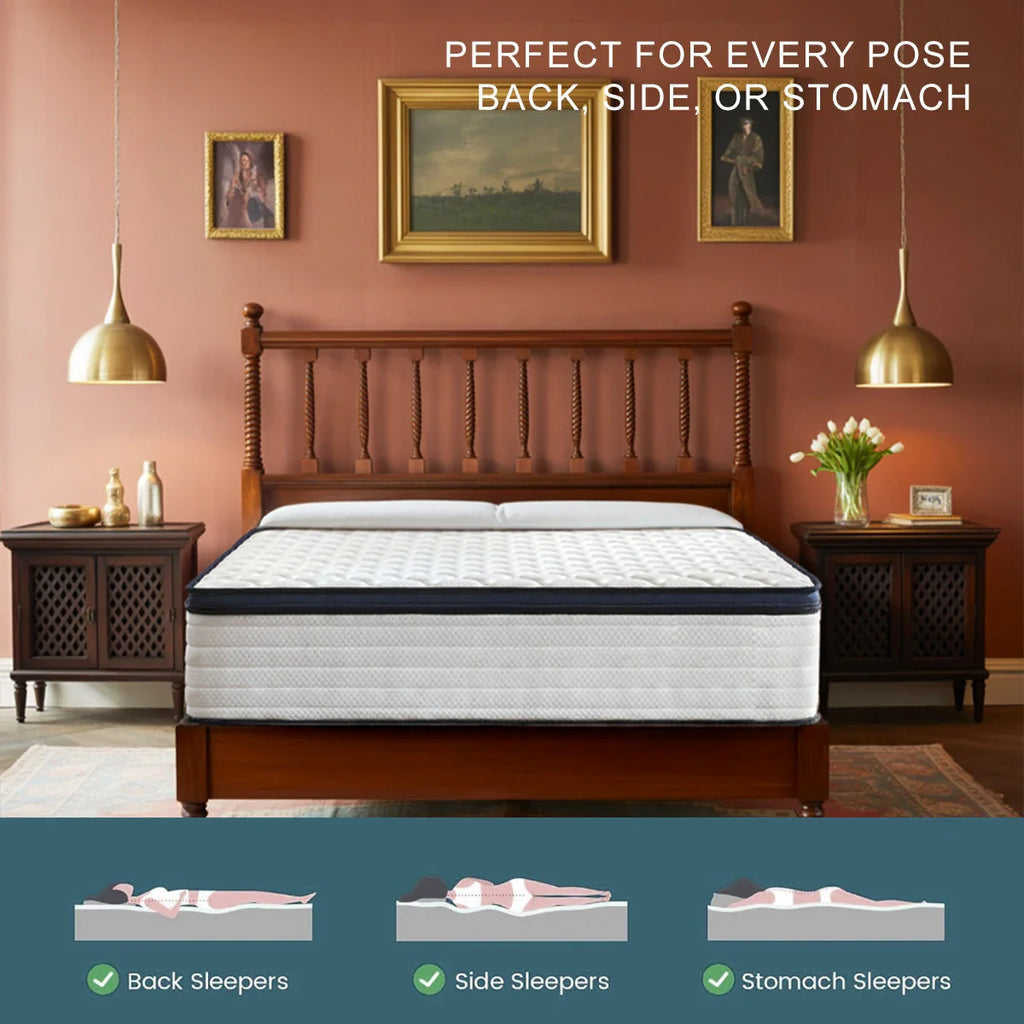 Hybrid Gel Memory Foam Queen Mattress, Firm, Cooling