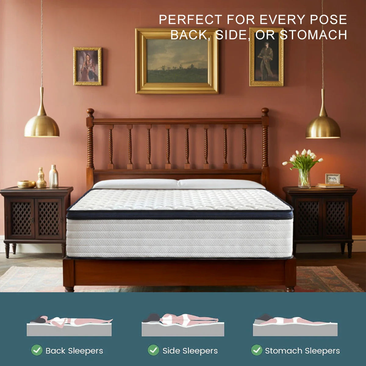 Hybrid Gel Memory Foam Queen Mattress, Firm, Cooling