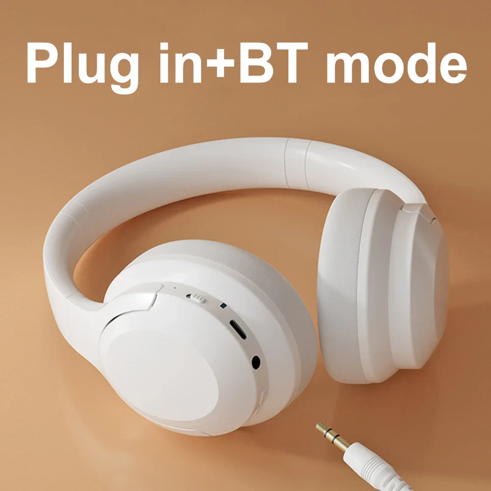 Over-Ear Earphone Noise Reduction stereo Headset Wireless Bluetooth-Compatible 5.0 Headphones 3.5mm Jack Supports Aux for Music