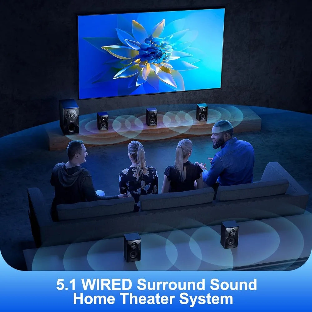 5.1/2.1 Surround Sound Home Theater System, 700W with 5.25" Subwoofer