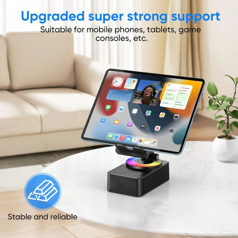 Wireless Audio Bluetooth Speaker Power Bank, 5 in 1 Emergency Charging LEDPhone Holder Festival Gifts for Friend Family