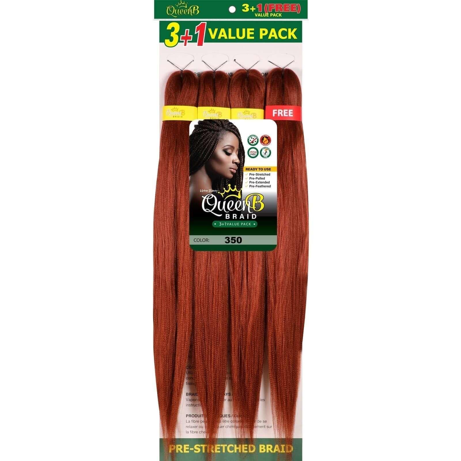 Queen B Pre-Stretched Braiding Hair Value Pack
