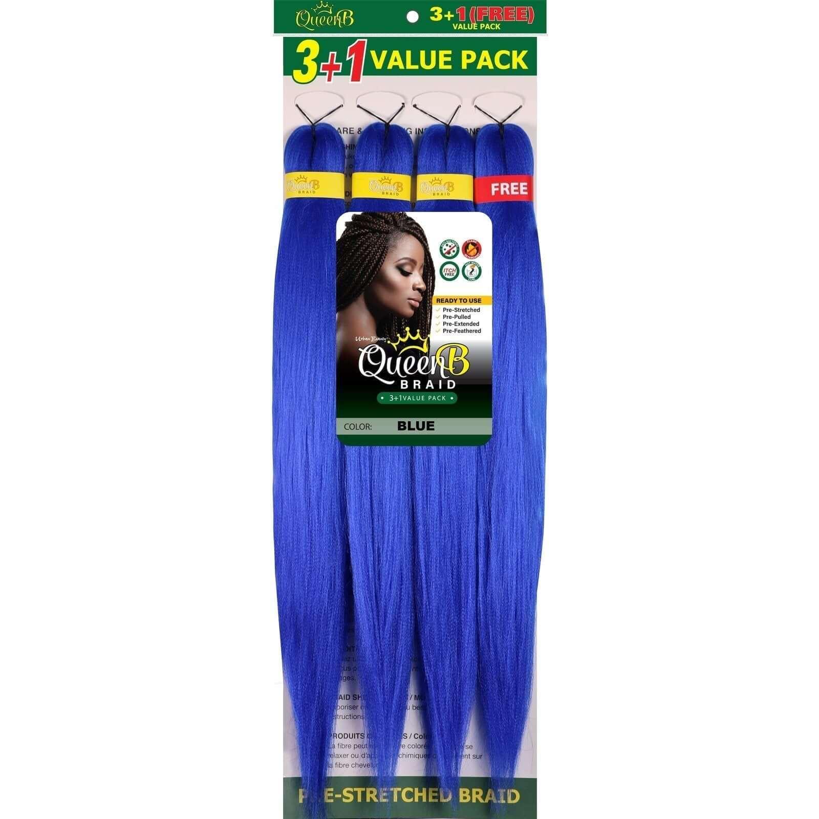 Queen B Pre-Stretched Braiding Hair Value Pack