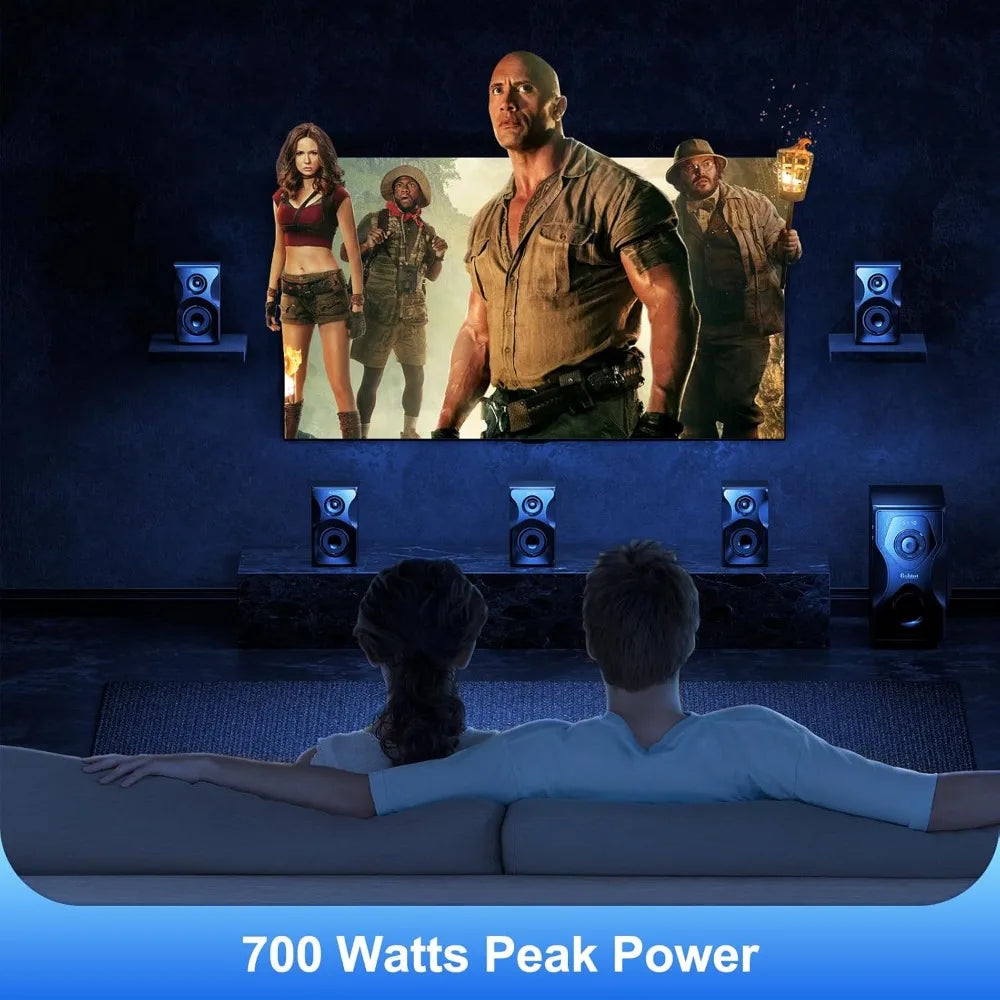 5.1/2.1 Surround Sound Home Theater System, 700W with 5.25" Subwoofer