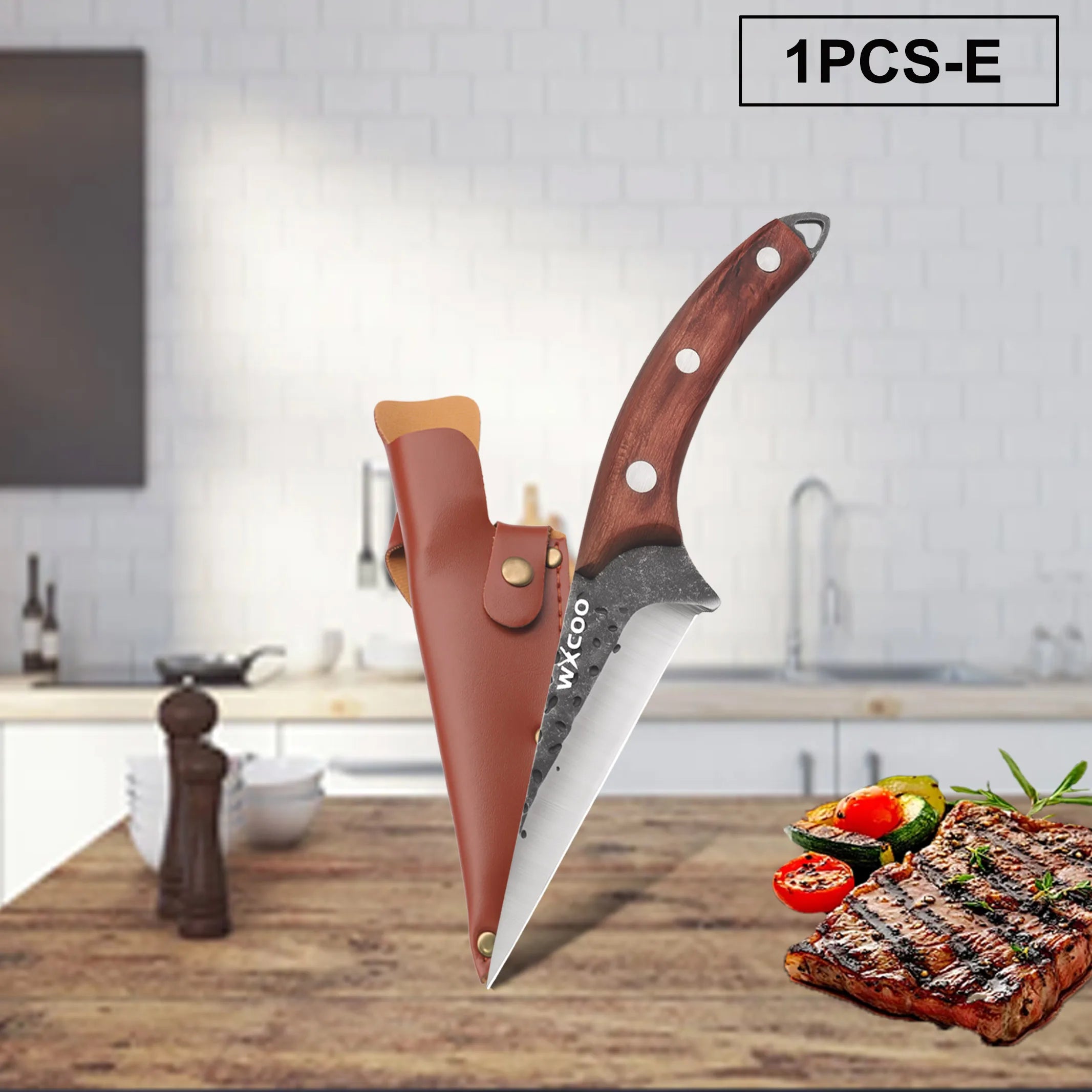 Professional Kitchen Forged Knife BBQ Cooking Chef Knives Wooden Handle Meat Cleaver Fruit Cutter Boning Knife Kitchen Supplies