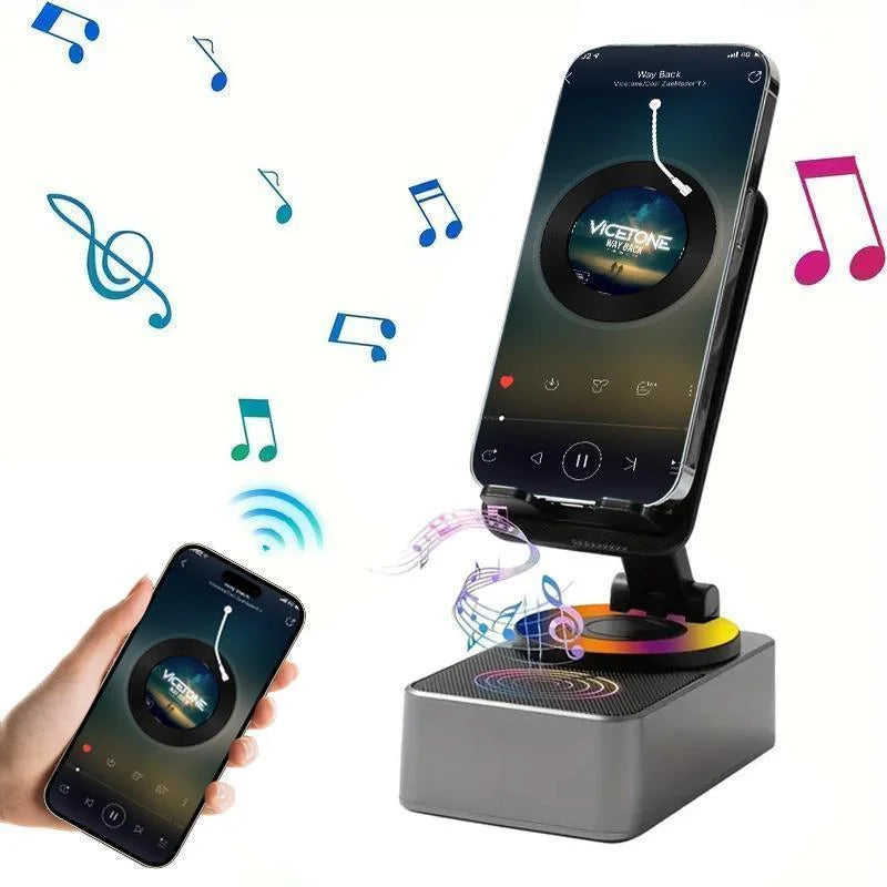Wireless Audio Bluetooth Speaker Power Bank, 5 in 1 Emergency Charging LEDPhone Holder Festival Gifts for Friend Family