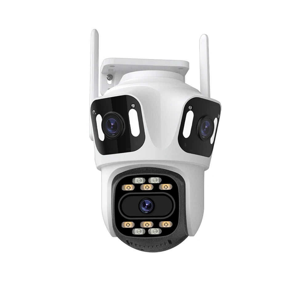 Three Lens 6K High-Def Security Camera for Ultimate Outdoor WiFi Surveillance