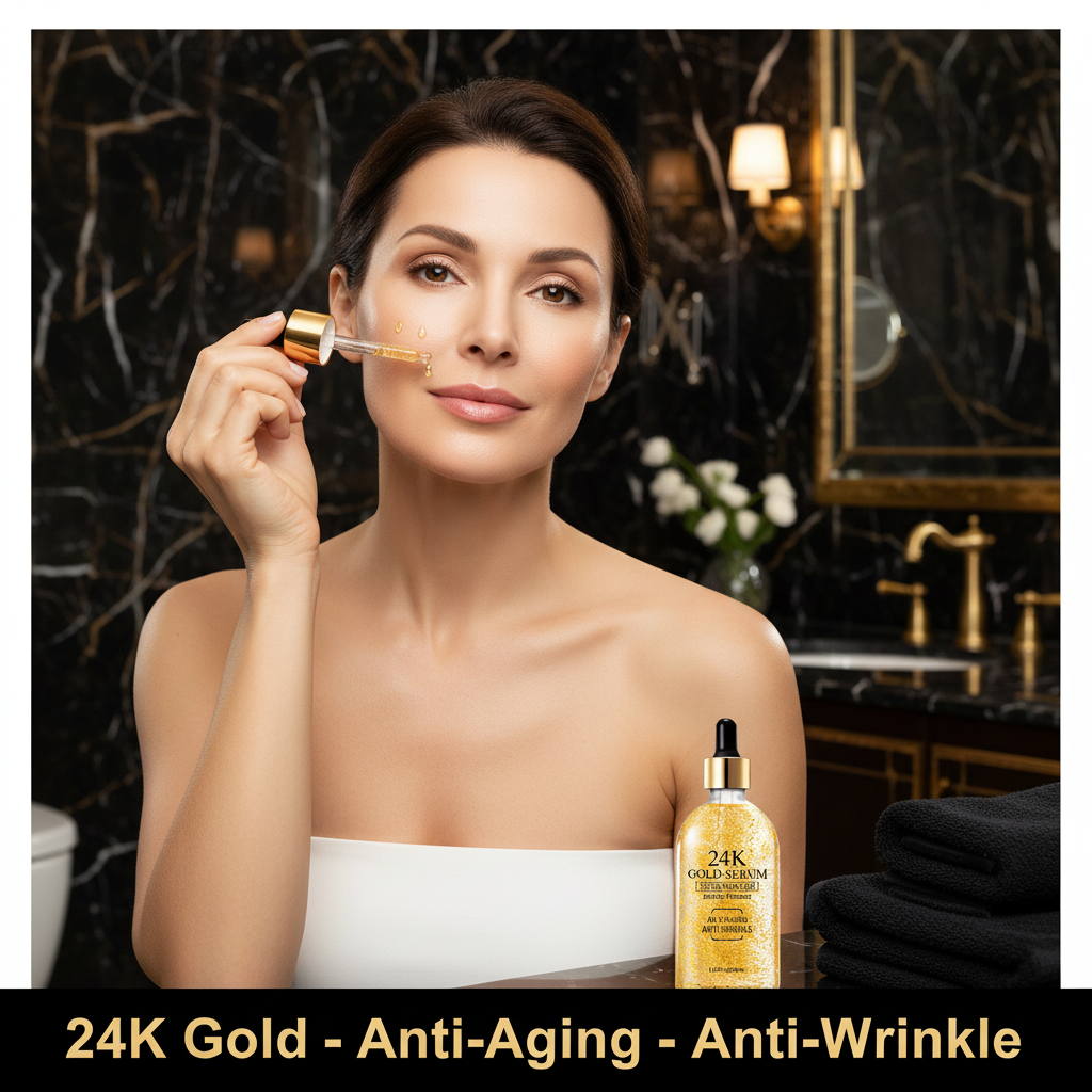 Anti-Wrinkle Vitamin C Face Serum 2 Pack | 24K Gold Collagen Boost | 99.9% Pure Gold | 30ml Each