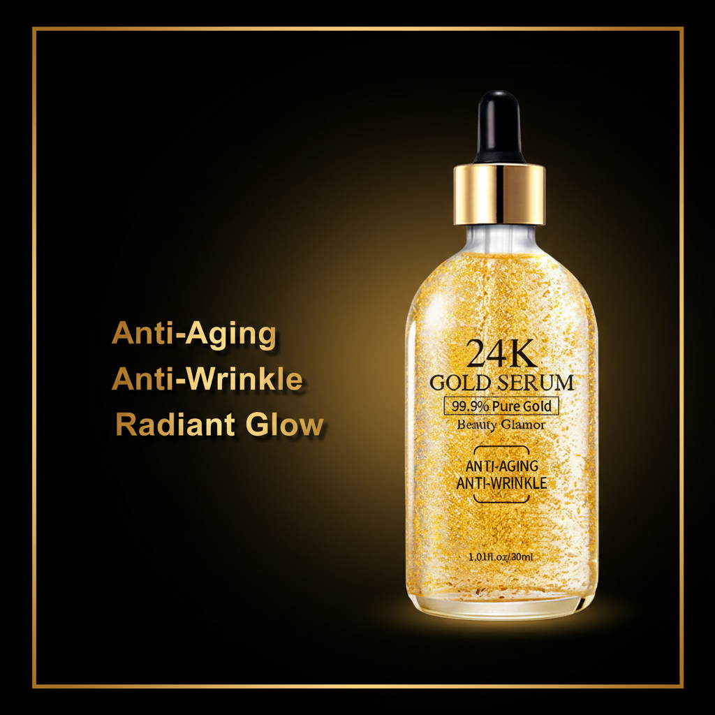 Anti-Wrinkle Vitamin C Face Serum 2 Pack | 24K Gold Collagen Boost | 99.9% Pure Gold | 30ml Each