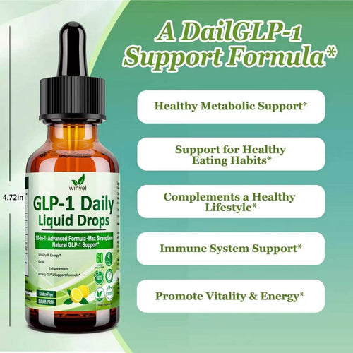 10-in-1 GLP-1 Support Liquid Drops 60 ml | Berberine, Ceylon Cinnamon & Green Tea | Metabolism & Appetite Control | Women & Men