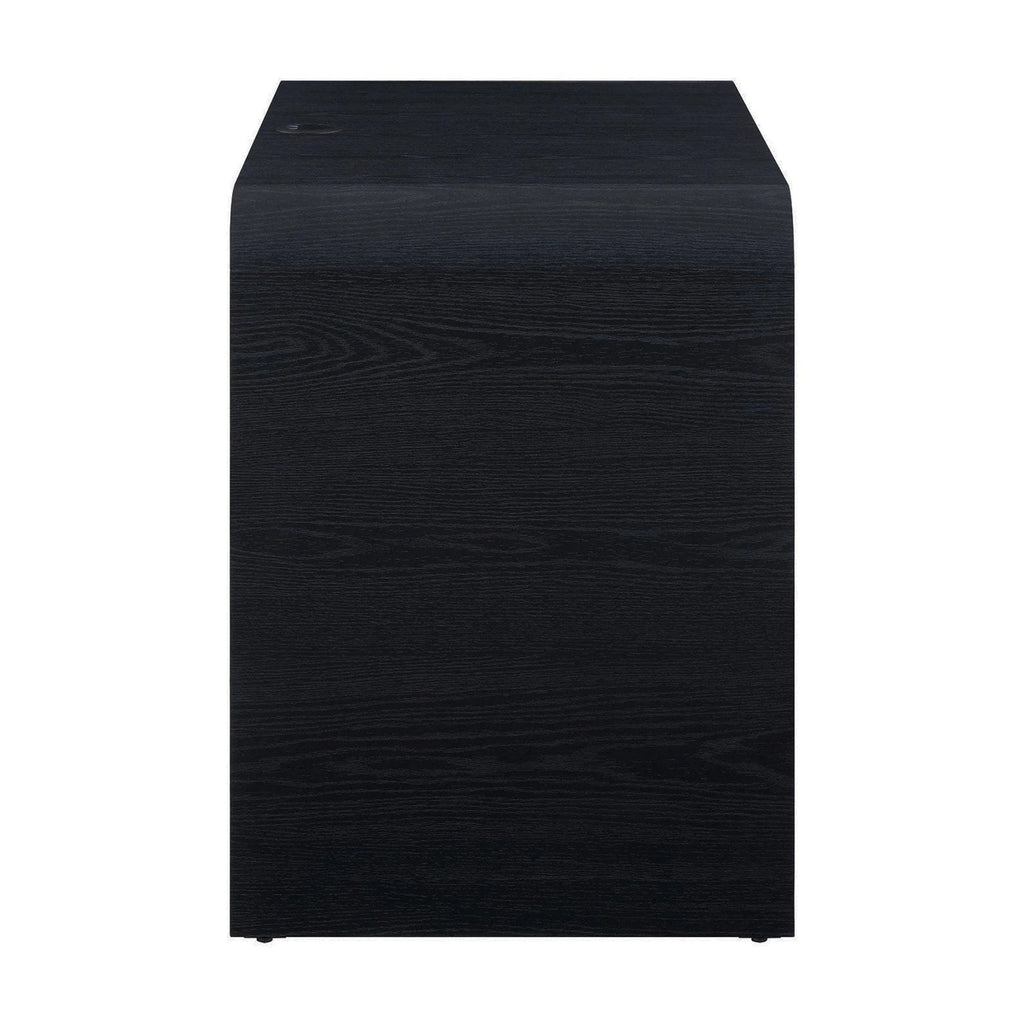 Juliet Curved Desk with Storage – Black Finish