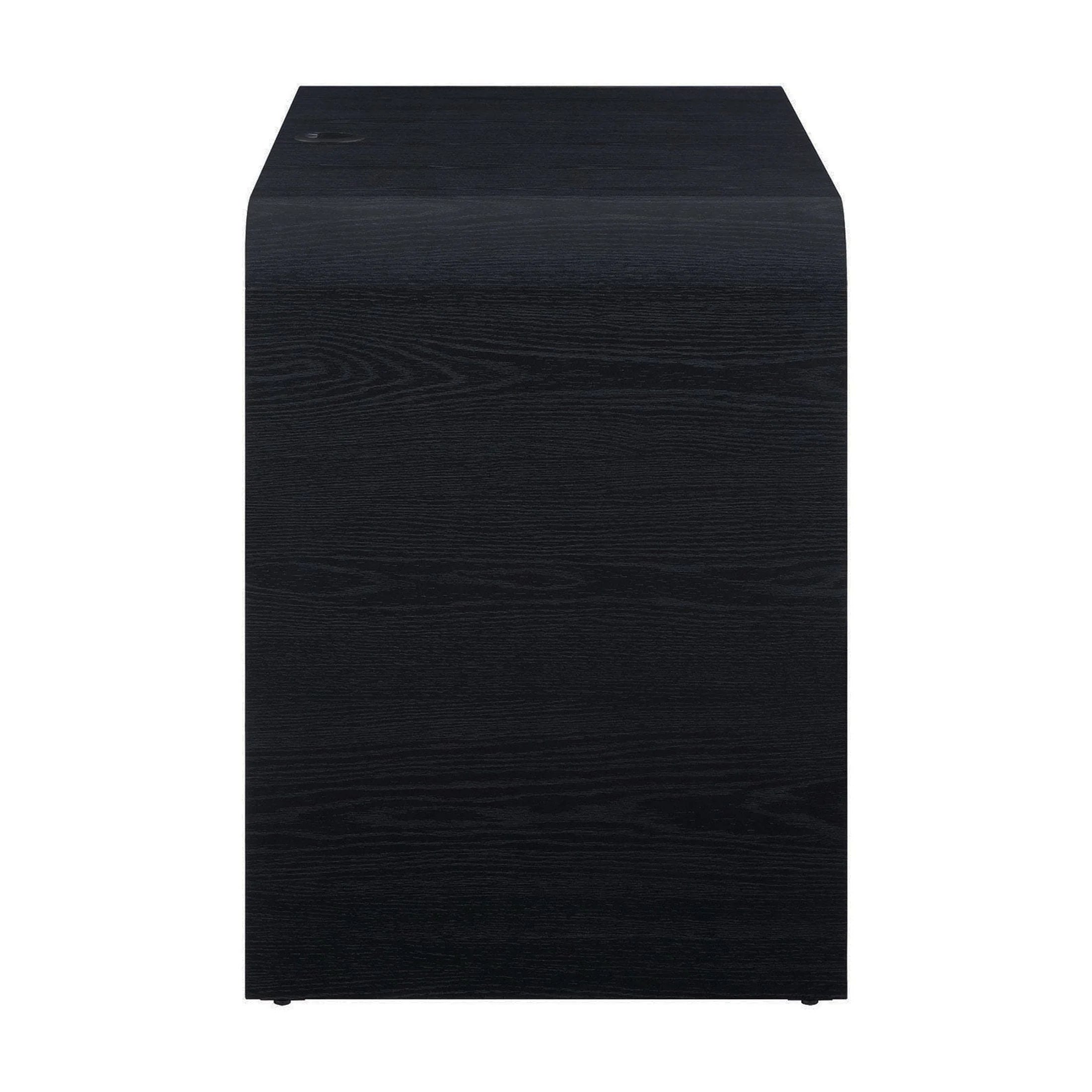 Juliet Curved Desk with Storage – Black Finish