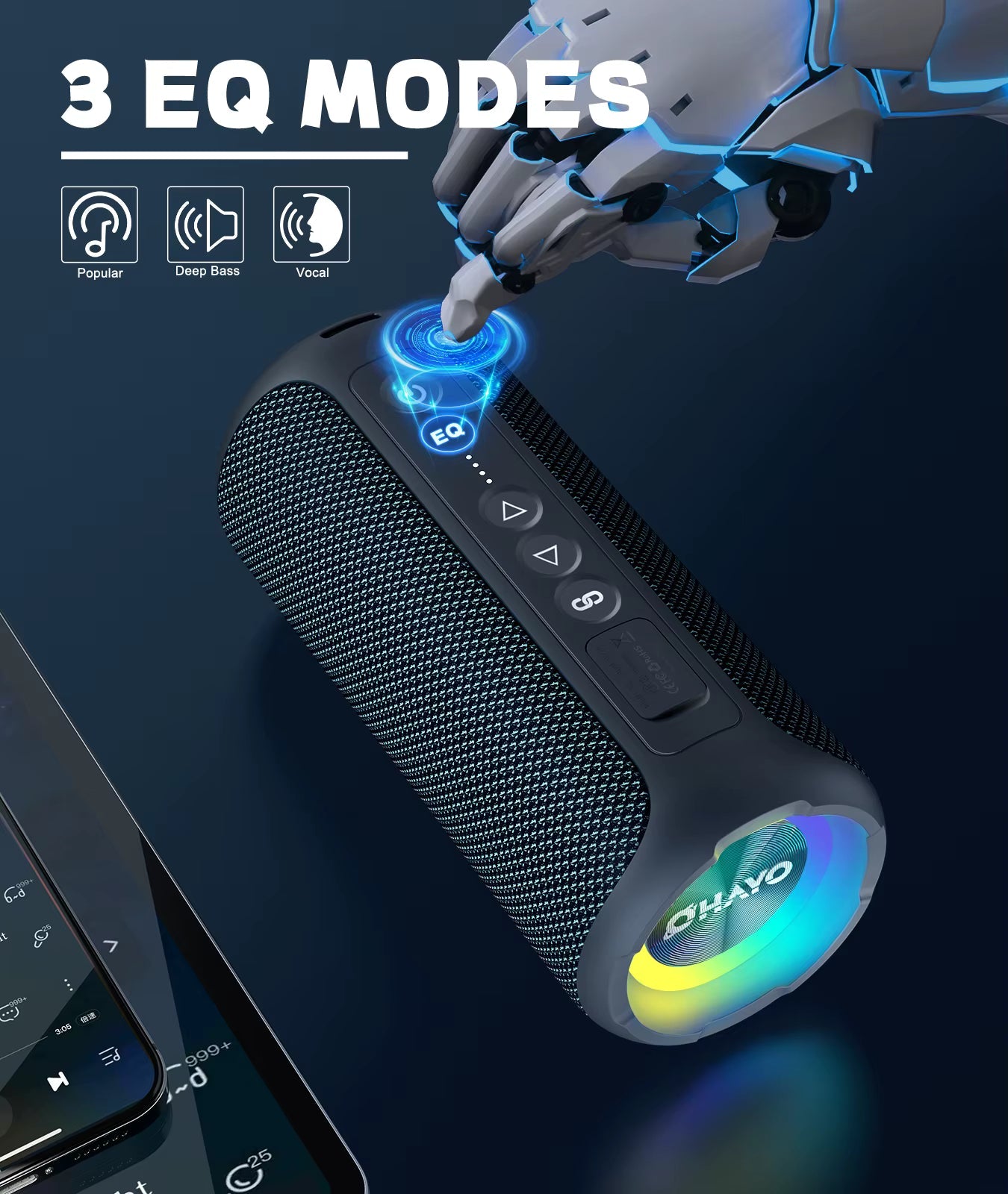 Ortizan 40W Portable Bluetooth Speaker with IPX7 Waterproof Design for Ultimate Portability