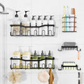 “Stainless Steel Shower Organizer – 5 Shelves, 28 Hooks, Soap & Toothbrush Holders”