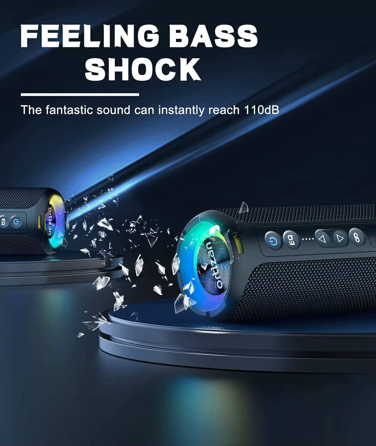Ortizan 40W Portable Bluetooth Speaker with IPX7 Waterproof Design for Ultimate Portability