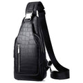 Men's Croc-Embossed Leather Sling Bag – Refined Business Carry