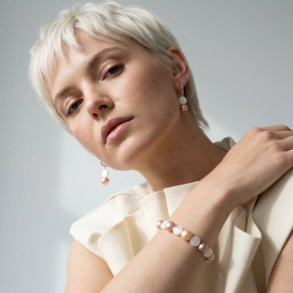 Pearl Bracelet and Earring Set