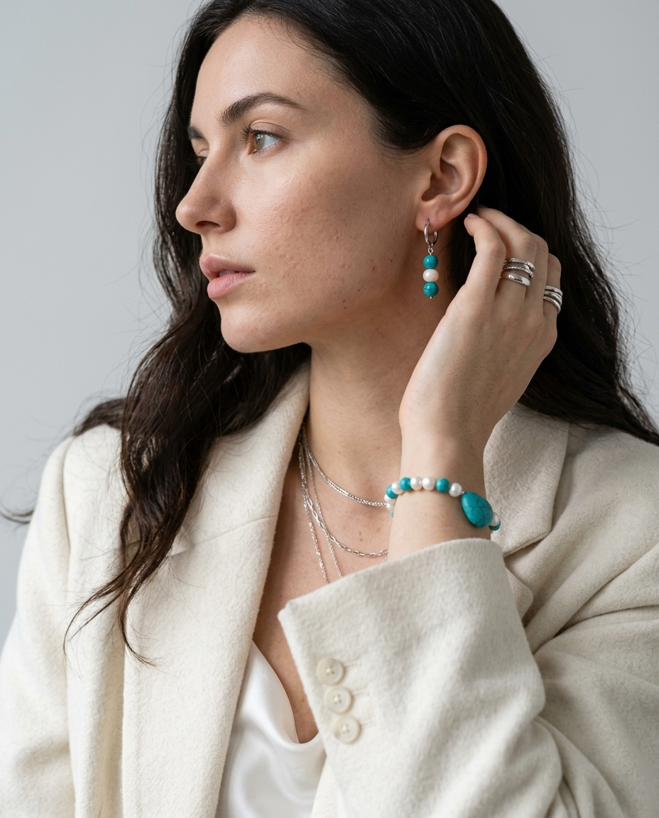 Turquoise Bracelet and Earring Set