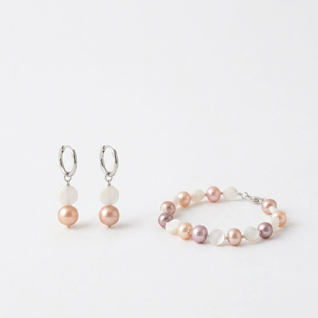 Pearl Bracelet and Earring Set