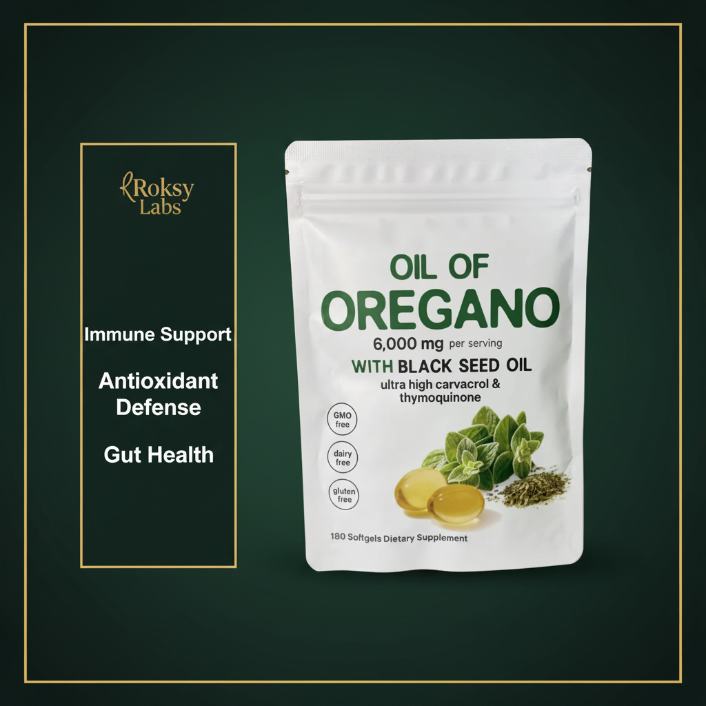 Oil of Oregano with Black Seed Oil 2 Pack | 360 Softgels | 6000mg High Carvacrol | Immune and Gut Support