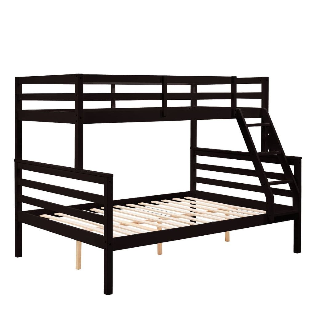 Twin Over Full Wood Bunk Bed with Safety Guardrails and Ladder | Just Better Bunk Beds